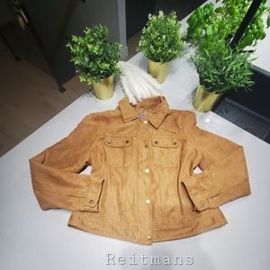 REITMANS Polyvalente veste cognac au fini suède et doublée en satin comme neuve